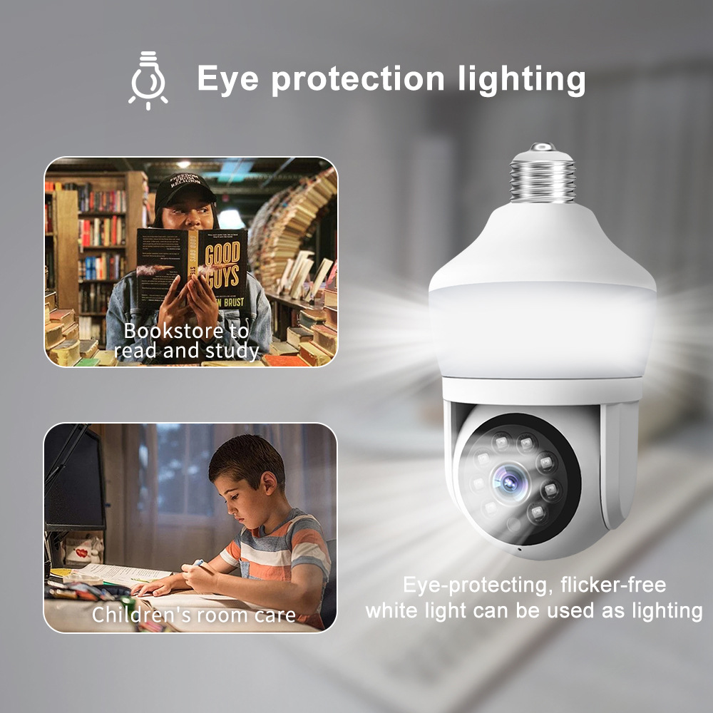 Câmera Dome IP PTZ Sem Fio E27 - Home Security Flood Lights avaliação e preço